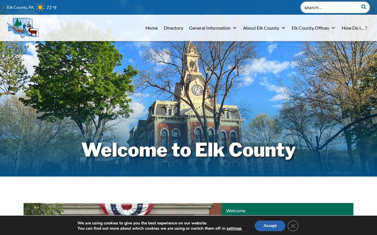 Elk County government gateway for criminal record offices