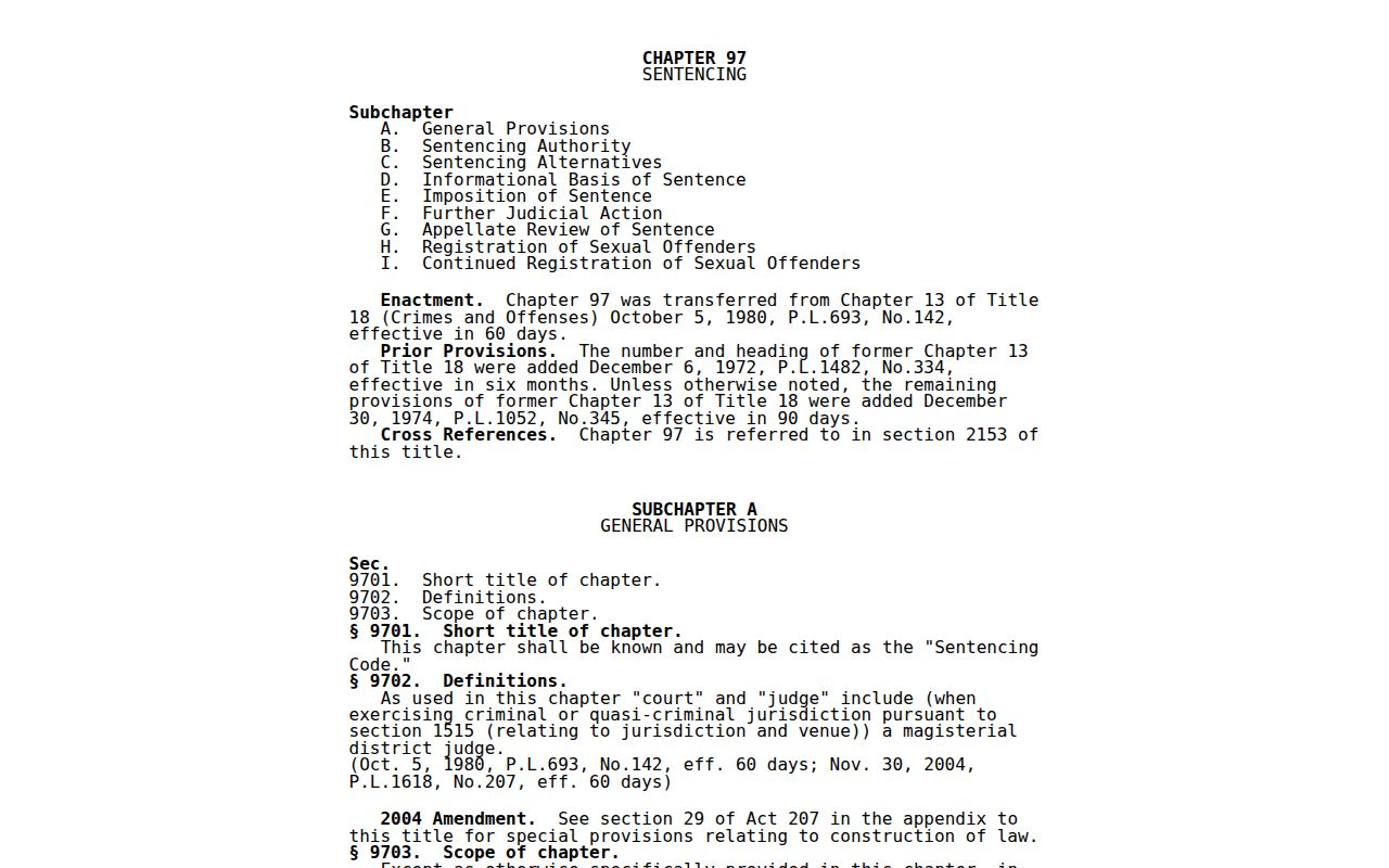 Ridgway criminal history Pennsylvania registration law